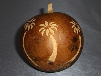  Fruit or gourd from the calabash tree, carved, 2009 